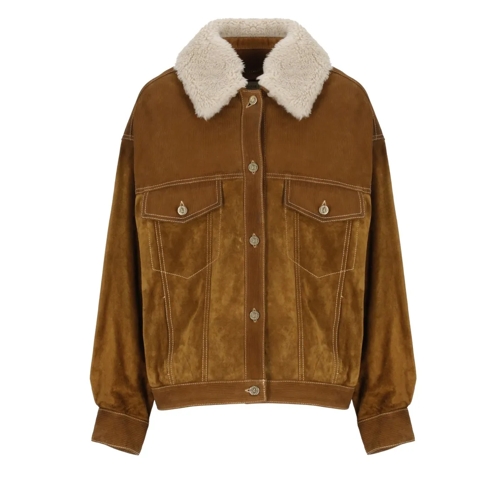 Golden Goose Leren jassen Brown Leather Jacket Brown