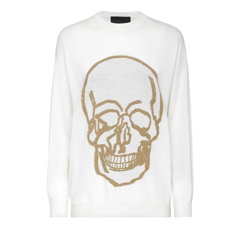 Philipp Plein  Rundhalspullover weiss