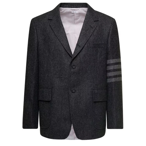 Thom Browne Unstructured Straight Fit Sewed In 4Bar In Solid D Black 