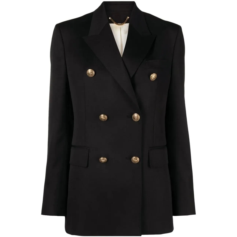 Golden Goose Blazer Double Breasted Blazer With Gold Bottons Black