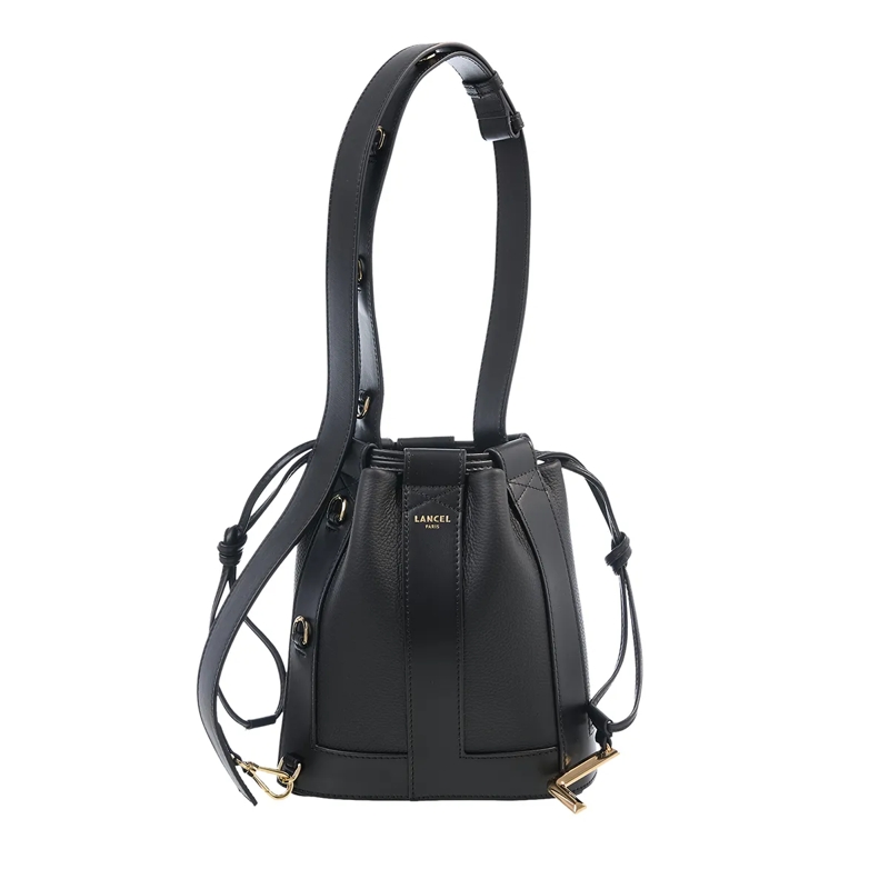 Lancel Bucket Bag Elles Grained Cowhide Leather - S Bucket Bag Black