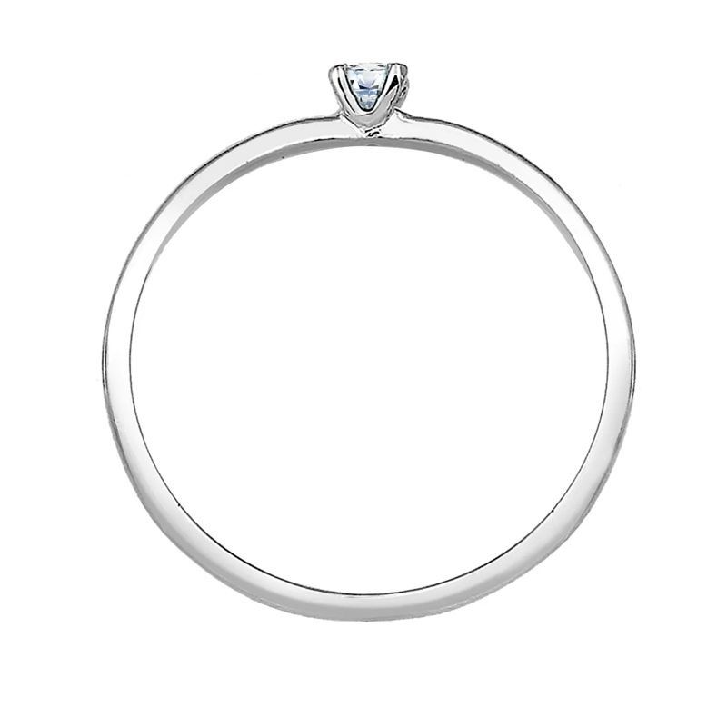 Elli Diamantring Ring Solitär Verlobung Diamant (0.06 ct.) 585 Weiß silber(Image 3)
