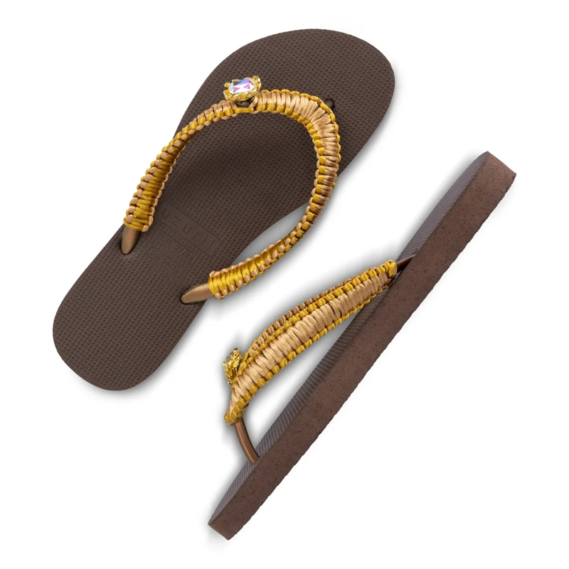 UZURII Flip Flops flip flop Taupe Macrame Switch mocca(Image 19)