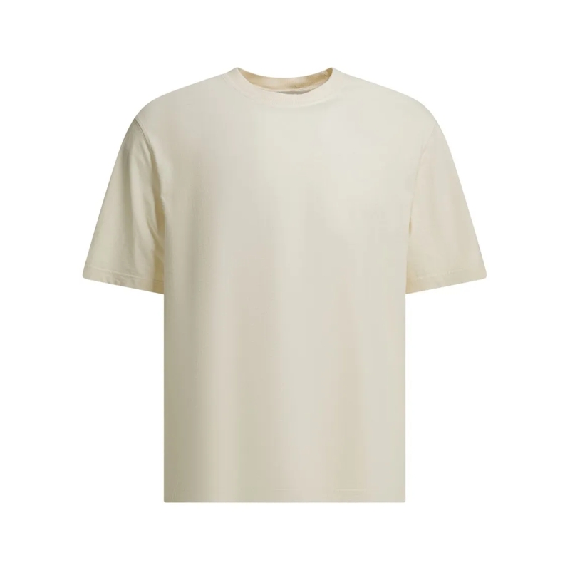 Golden Goose T-shirt Relaxed Fit Cotton T-Shirt With Subtle Raised Lett Neutrals