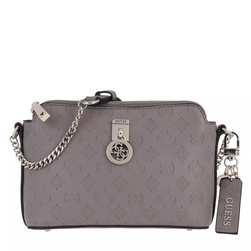 Guess Ninnette Double Zip Crossbody Taupe Crossbody Bag