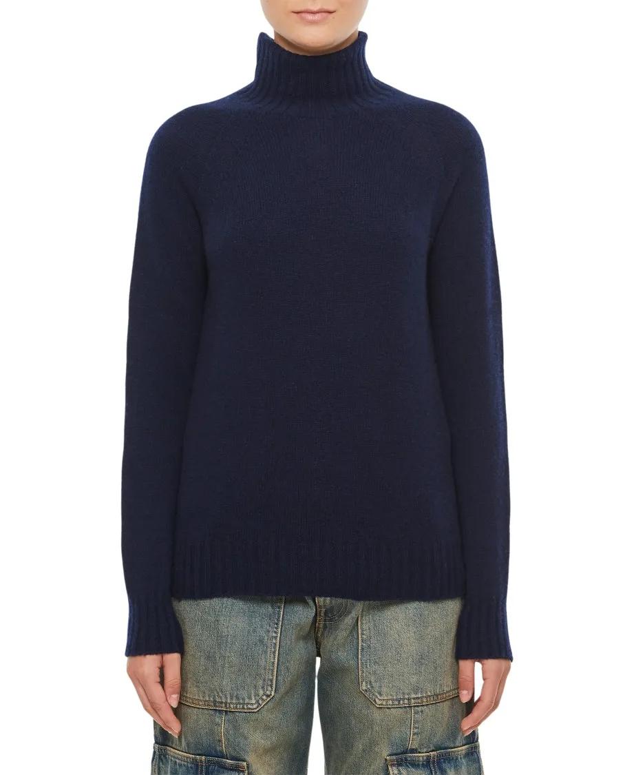 Drumohr - Turtleneck Sweater - Größe XS - blau