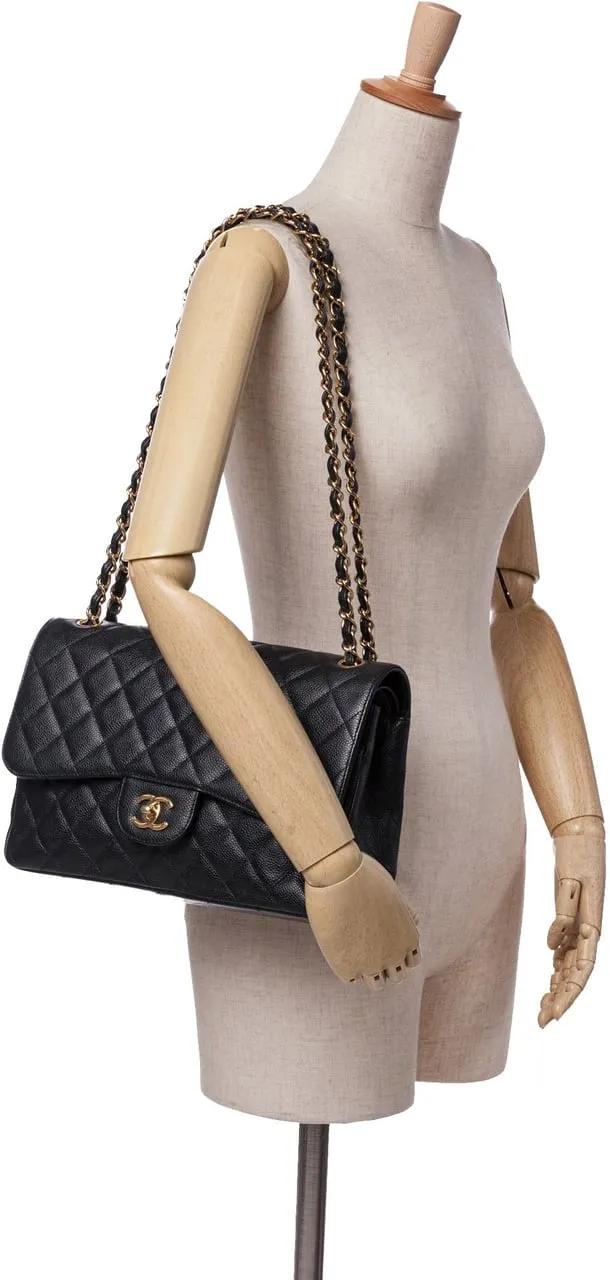 Thumbnail - Chanel Hobo Bags - 2012 Jumbo Classic Caviar Double Flap - Gr. unisize - in Schwarz - für Damen