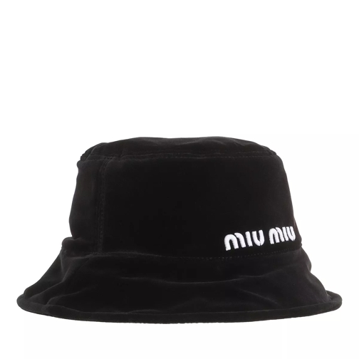 Miu Miu Ciré Bucket Hat Black/White Fiskehatt