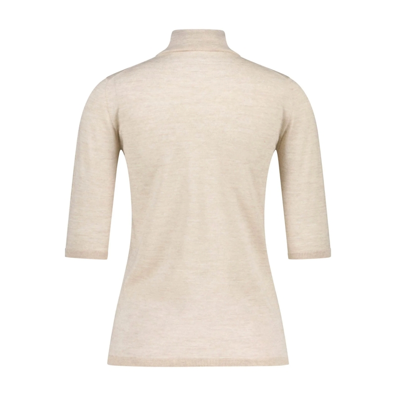Max Mara Rollkragenpullover Kurzarmpullover Ciriaco aus Schurwolle beige(Image 2)