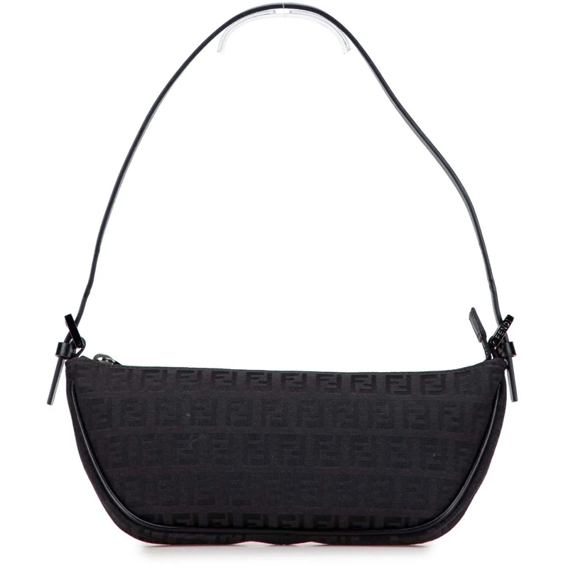 Fendi Sac à bandoulière Zucchino Canvas Pochette schwarz