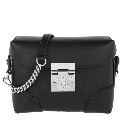 MCM Soft Berlin Monogram Leather Small Belt Bag Black Crossbody Bag