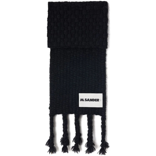 Jil Sander Lichtgewicht Sjaal Black Fringed Scarf Black