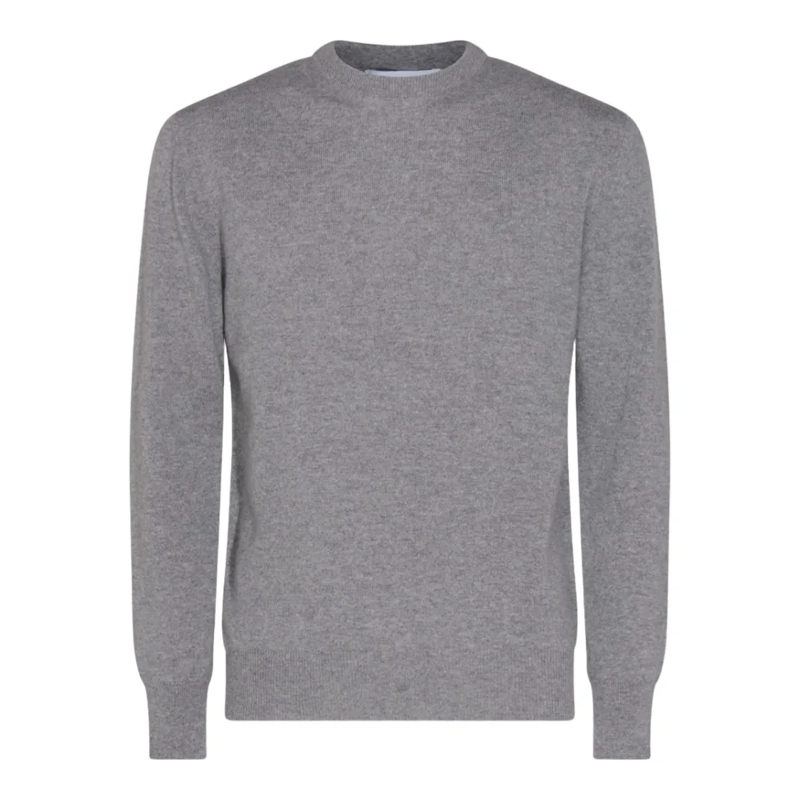 Lardini Pullover Crew Neck Sweater With Ribbed Cuffs Grey