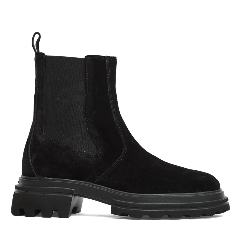 Hogan Bottes Black Suede Chelsea Boots Black