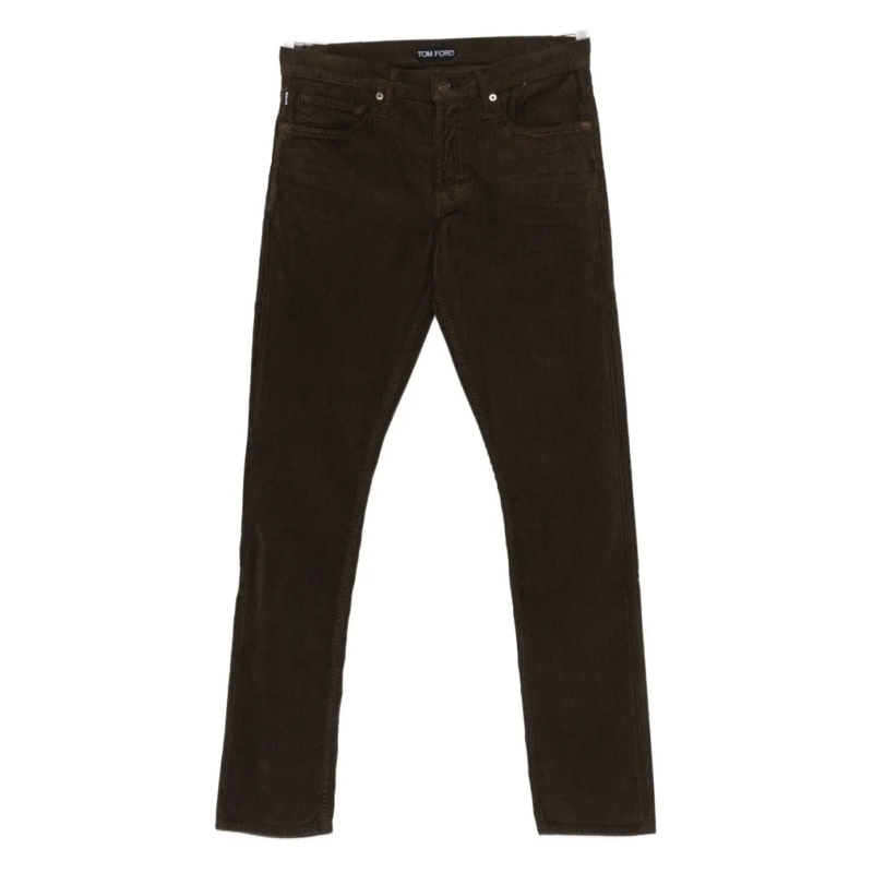 Tom Ford Jeans Tailored Olive Green Corduroy Jeans Black