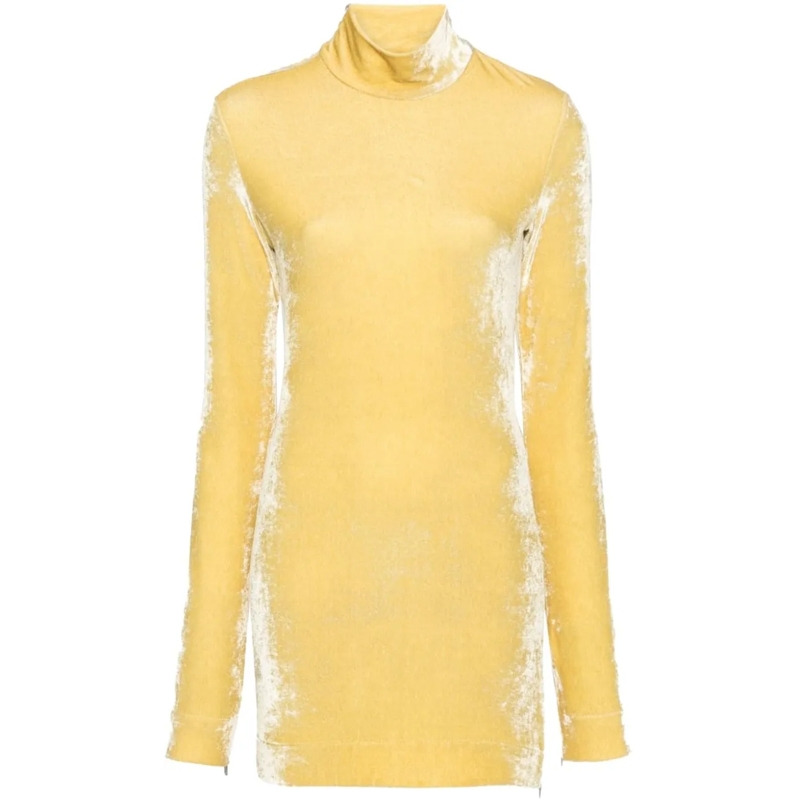 Jil Sander T-Shirt Top With Velvet Details Royal Yellow gelb
