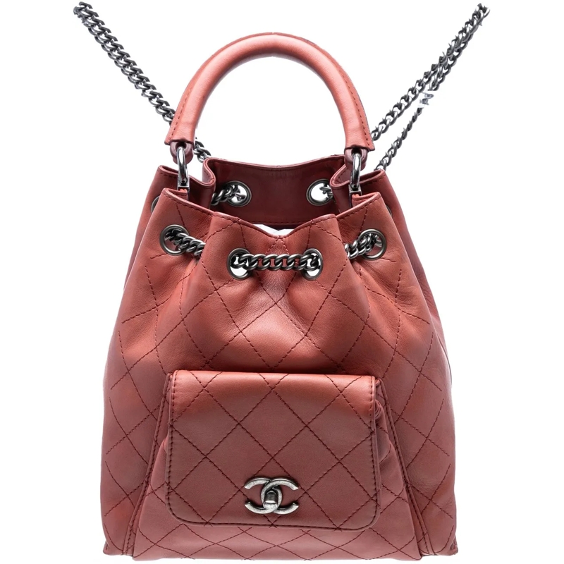 Chanel Sac à dos Medium Stitched Calfskin Urban Luxury Drawstring B rot