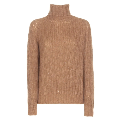 Herno Trui met col Alpaca Blend Sweater Brown