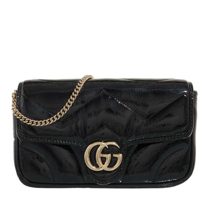 【関税&送料込】Gucci Black Leather Mini Marmont Gg Crossbod GG Marmont Mini crossbody bag in black - Gucci | Mytheresa