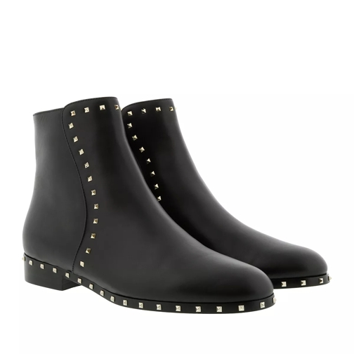 Valentino Garavani Rockstud Low Ankle Boots Leather Black Stiefelette