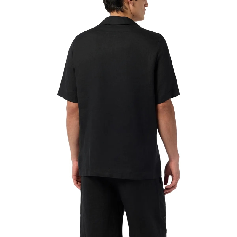 Philipp Plein Hemd Embroidered Linen Bowling Shirt Tattoo Strass schwarz(Image 2)