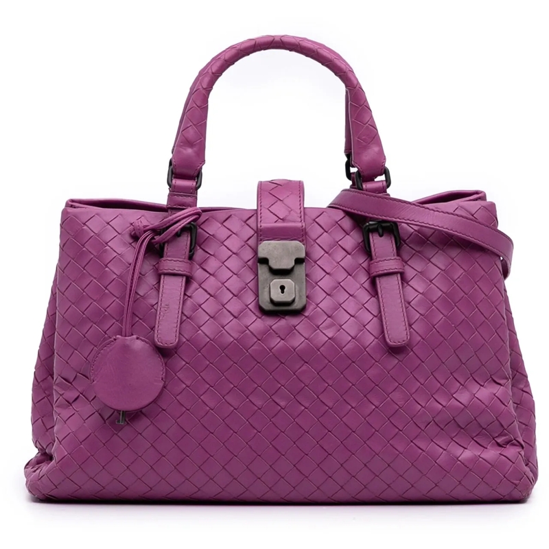 Bottega Veneta Sac à bandoulière Small Nappa Intrecciato Roma Satchel lila