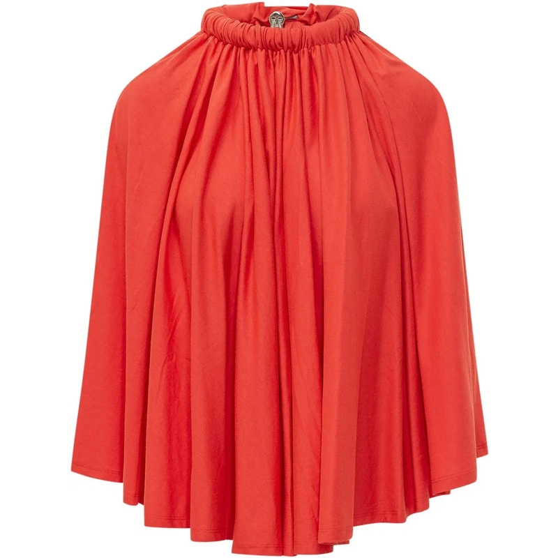 Coperni Top Top Drappeggiato con Collo Alto orange