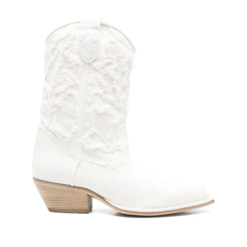 Vic Matié Stiefel Intricately Textured White Boots White