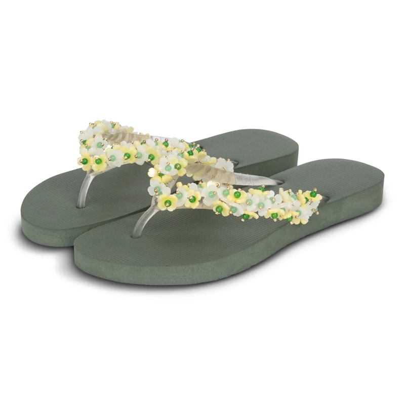 UZURII Flip Flops flip flop Tulum Bloom Yellow dunkel-grün(Image 18)