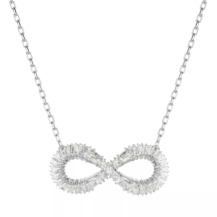 Swarovski Hyperbola pendant Infinity Rhodium plated White Collier court