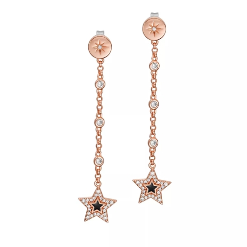 Emporio Armani Blue Lacquer Drop Earrings Rose Gold Ohrhänger