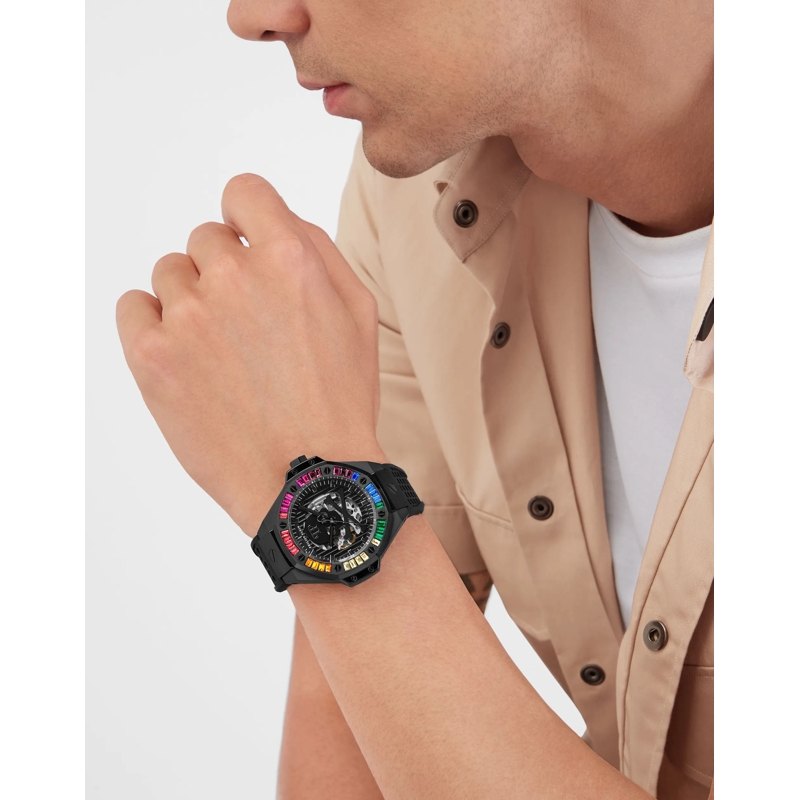 Philipp Plein Quarzuhr Quarz-Analoguhr Plein $Keleton Royal schwarz(Image 2)