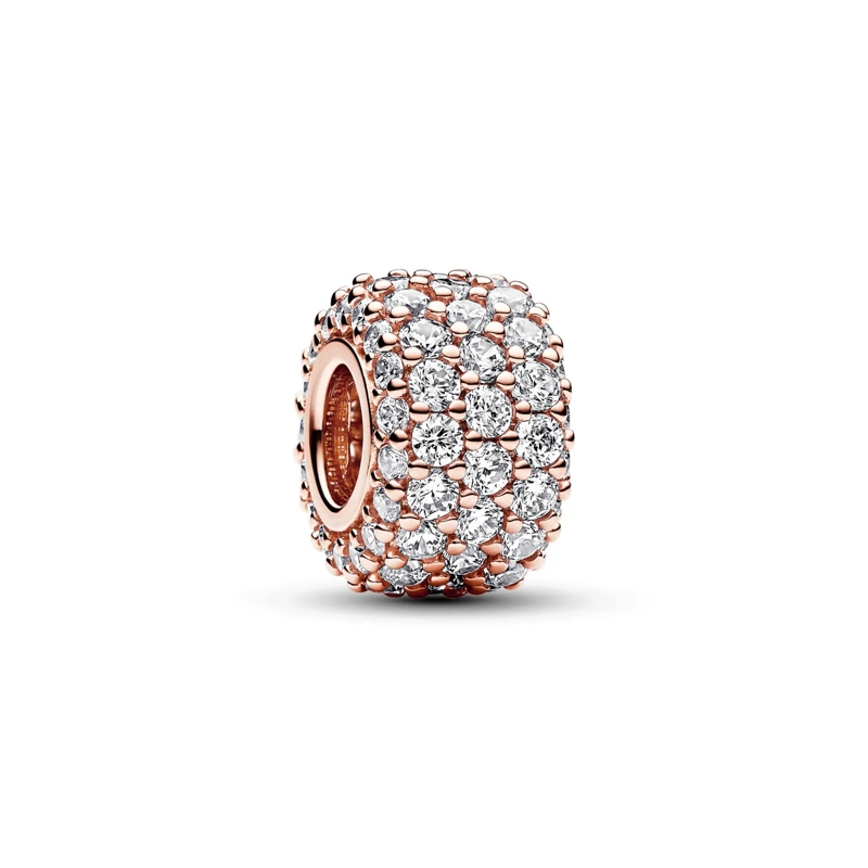 Pandora Pendant 14k Rose gold-plated charm withcubic zirconia Clear