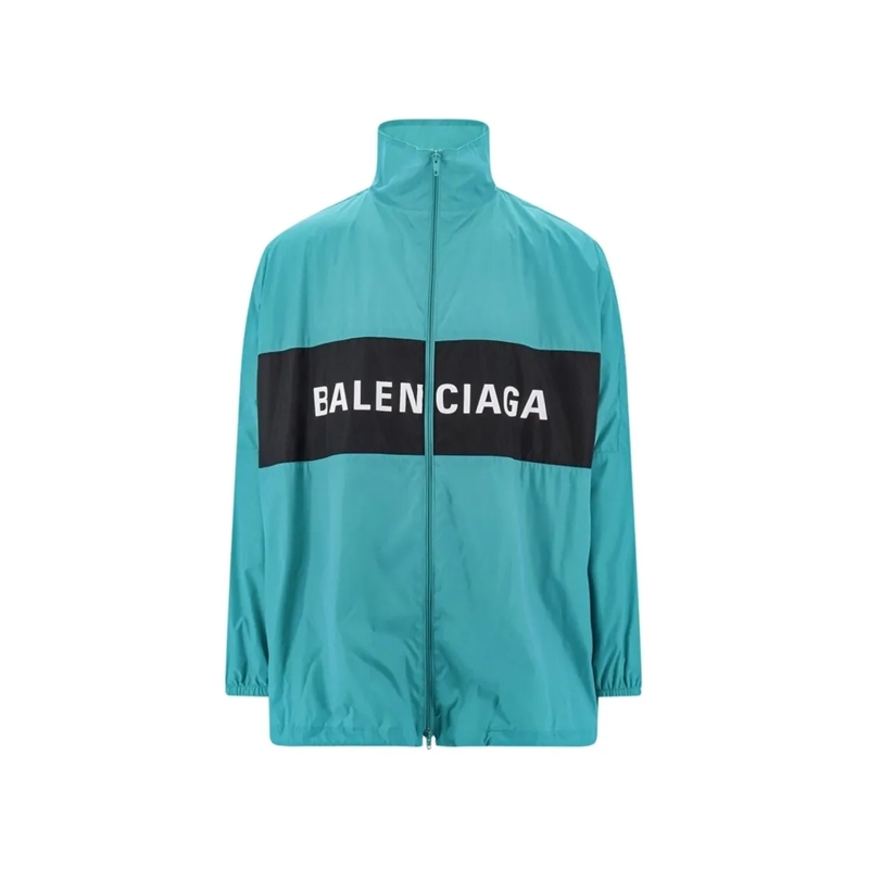 Balenciaga  Windbreaker Logo Jacket Blue