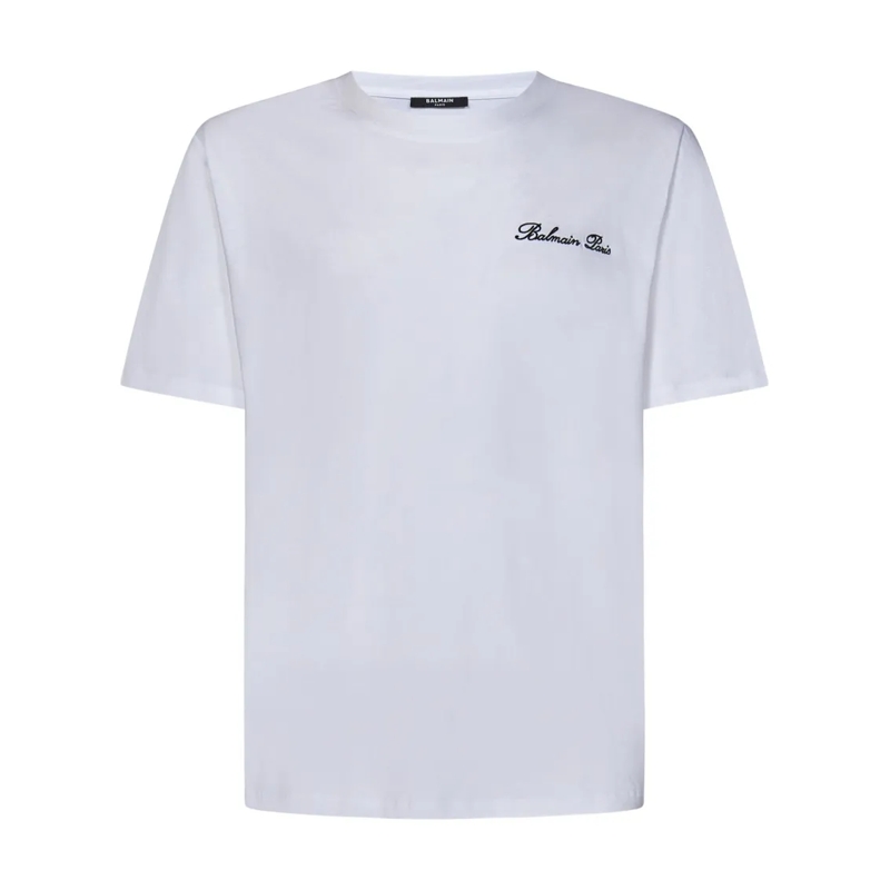Balmain T-shirt Loose-Fit Organic Cotton Jersey T-Shirt White