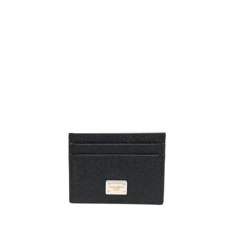 Dolce&Gabbana Clutch Textured Leather Wallet Clutch Black