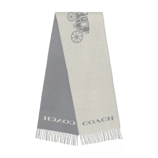 Coach Horse And Carriage Cashmere Muffler Chalk/Grey Cashmere Scarf