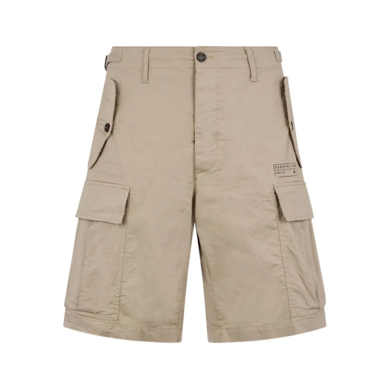 Dsquared2 Casual Shorts Cotton Beige Shorts With Flap Pockets Neutrals