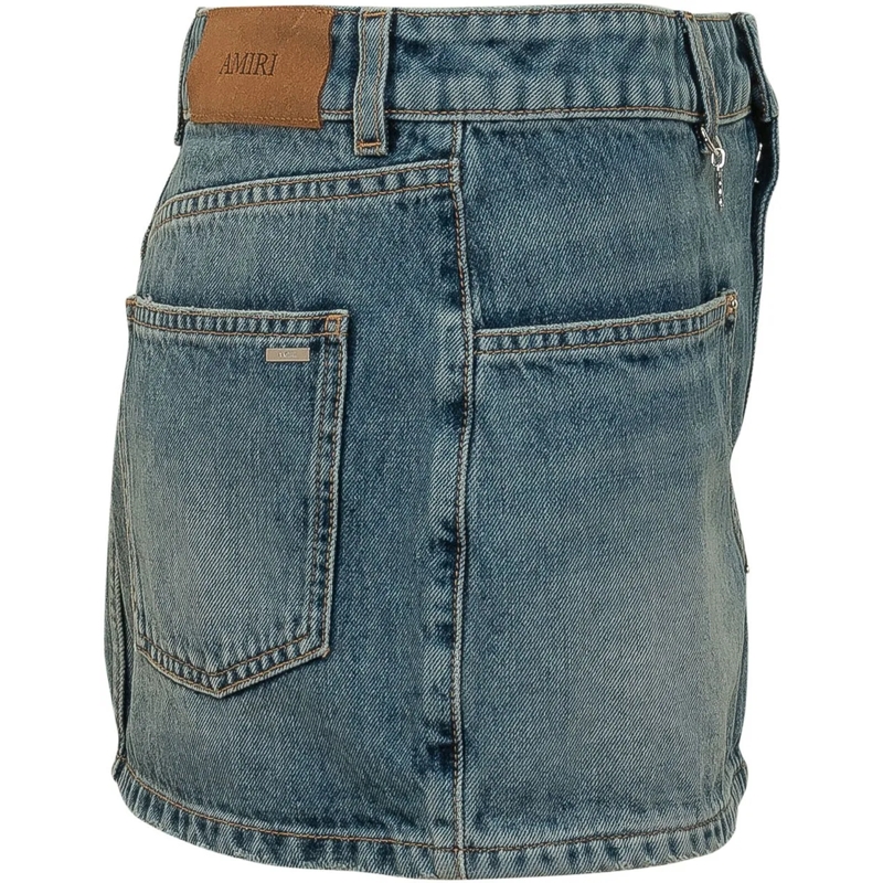 Amiri Minijupe Minigonna con Tasche e Chiusura con Bottone blau(Image 3)