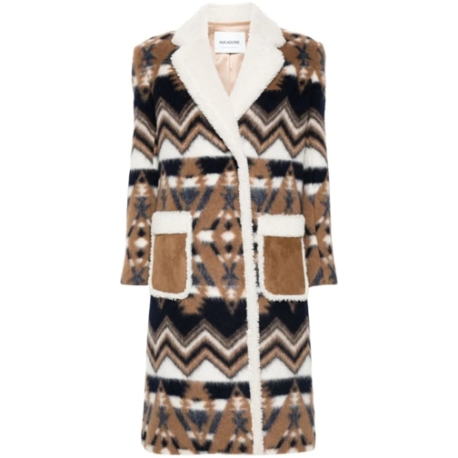 AVA ADORE  Multicolor Coat With Logo Multicolor