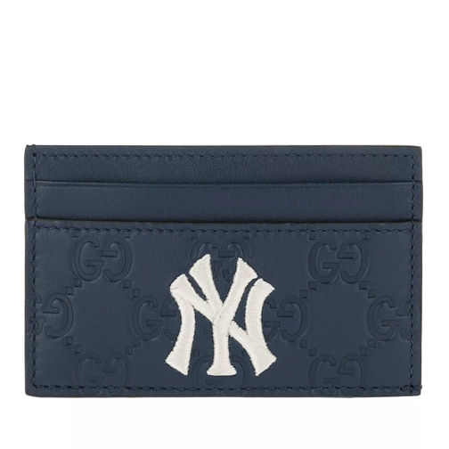 Gucci Card Case With NY Yankees Patsch Blue Korthållare