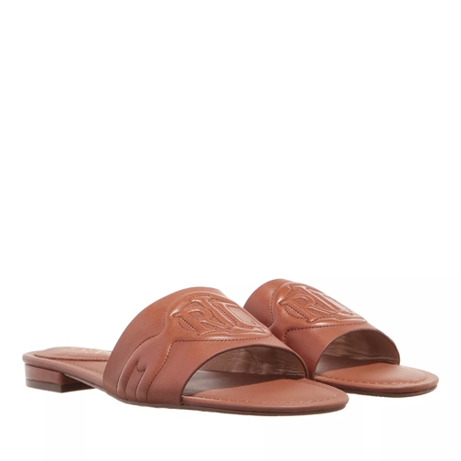 Lauren Ralph Lauren Alegra Iii Sandals Slide Deep Saddle Tan Slip-in skor