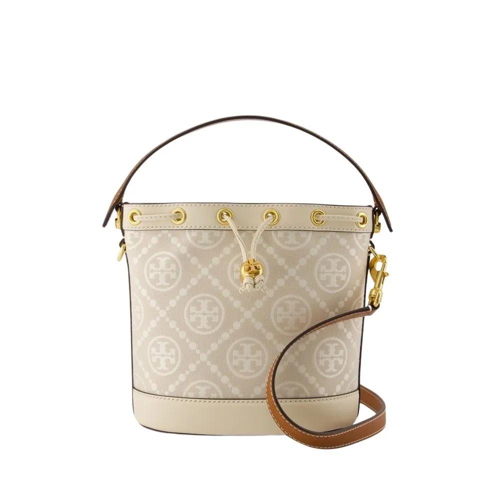 Tory Burch Beuteltaschen - Bucket Crossbody - Cotton - Ivory - Gr. unisize - in Beige - für Damen