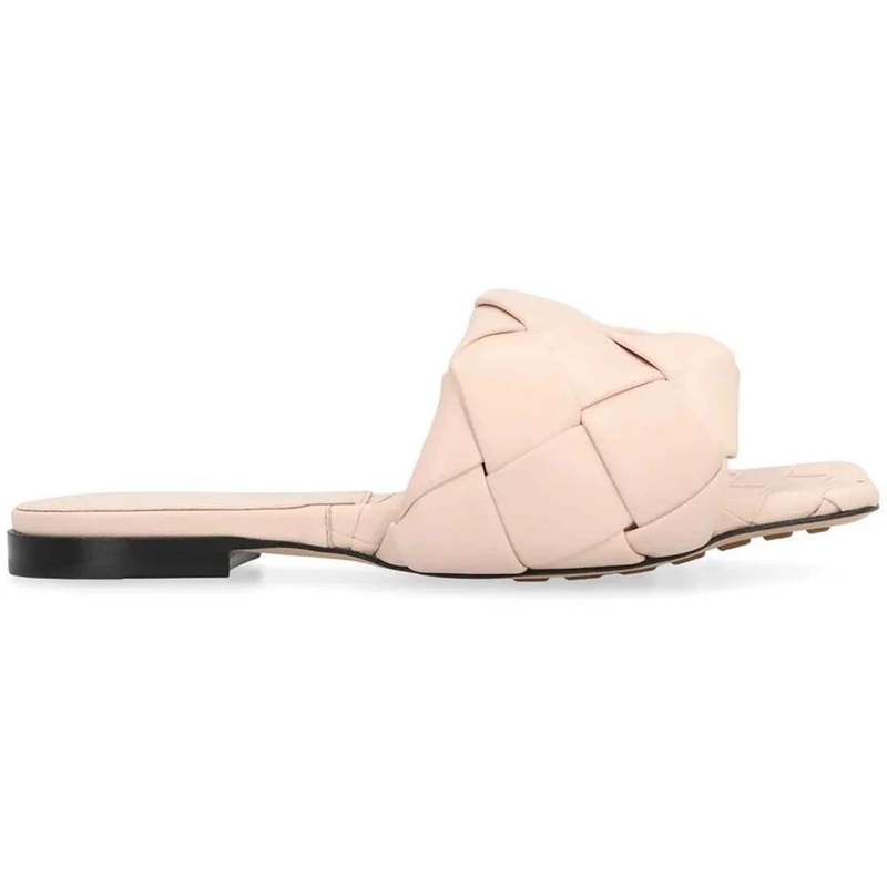 Bottega Veneta T-Shirt Bottega Veneta  Lido Leather Flat Sandals rose