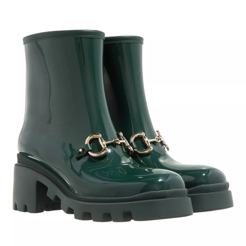 Gucci Horsebit Ankle Boots Vintage Green Regenstiefel
