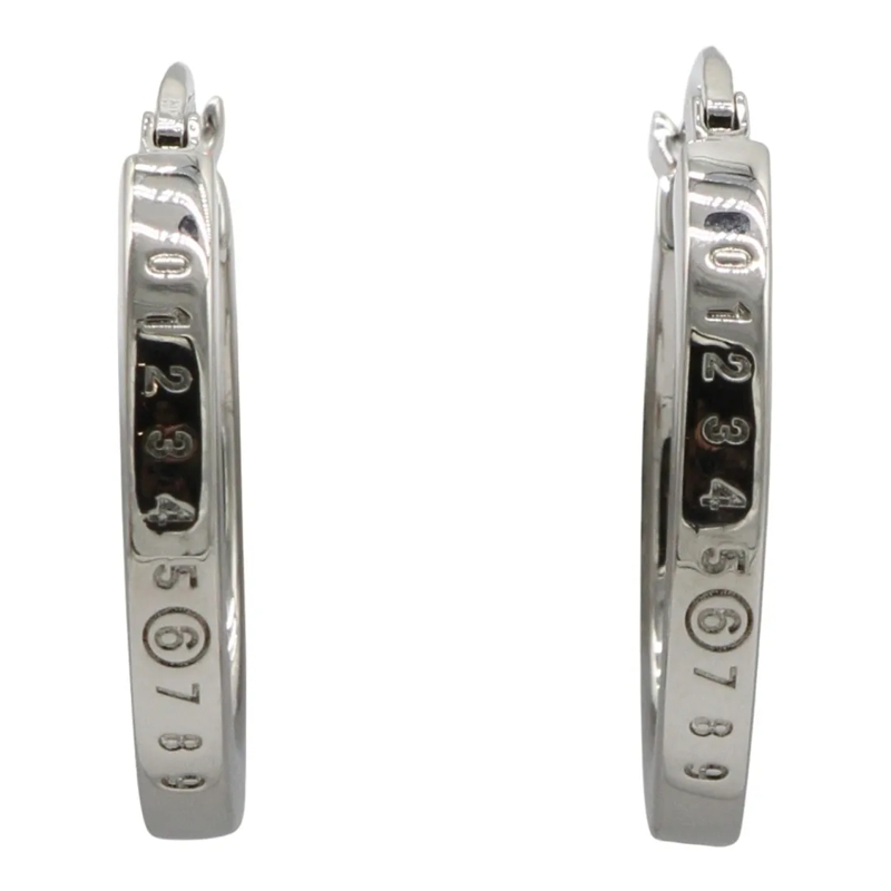 MM6 Maison Margiela Ohrstecker Polished Silver-Tone Hoop Earrings With Engraved D Not Applicable