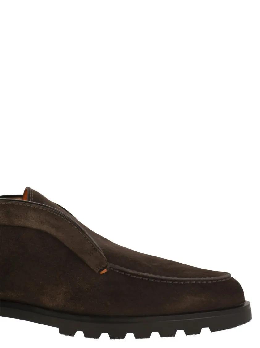 Thumbnail - Santoni Stiefel - Suede Ankle Boot Without Laces - Gr. 8_5 - in Braun - für Damen