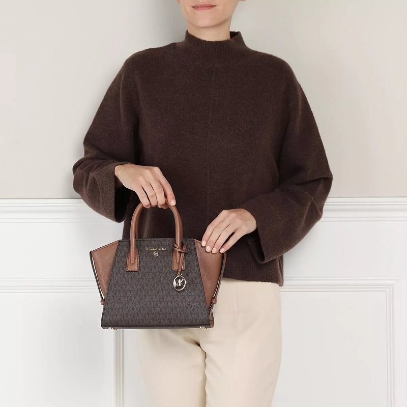 MICHAEL Michael Kors Tote Avril Small Satchel Brown Acorn(Image 2)