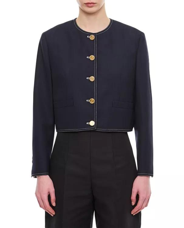 Thumbnail - Thom Browne - Box Pleated Cardigan Jacket - Größe 42 - schwarz