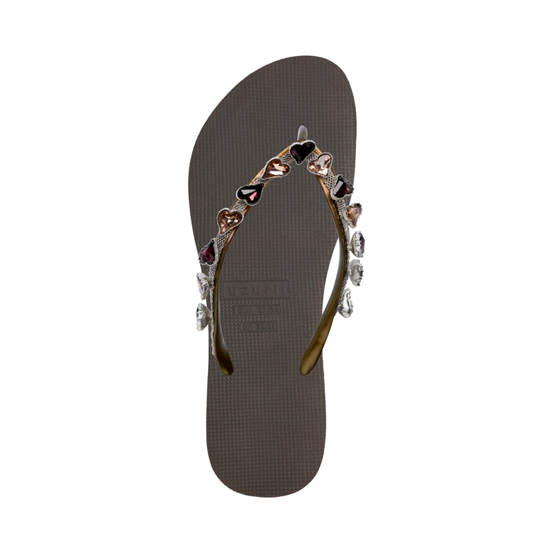 UZURII Flip Flops Zehentrenner Heart Bronze mocca(Image 3)